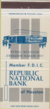 Matchbook Cover - Republic National Bank Houston TX 30 Strike