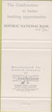 Matchbook Cover - Republic National Bank Houston TX 30 Strike