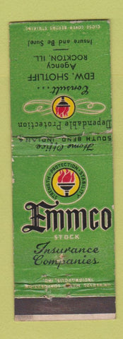 Matchbook Cover - Emmco Insurance Edward Shotliff Rockton IL