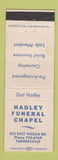 Matchbook Cover - Hadley Funeral Home Farmersville CA WEAR