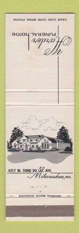 Matchbook Cover - Harder Funeral Home Milwaukee WI WEAR