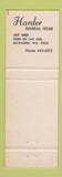 Matchbook Cover - Harder Funeral Home Milwaukee WI WEAR