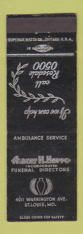 Matchbook Cover - Albert Hoppe Funeral Home St Louis MO