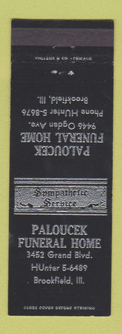 Matchbook Cover - Paloucek Funeral Home Brookfield IL