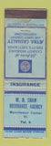 Matchbook Cover - AETNA Insurance WH Shaw Manchester Center VA WEAR