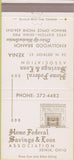 Matchbook Cover - Home Federal Savings Loan Xenia OH 30 Strike
