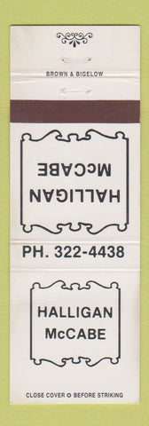 Matchbook Cover - Halligan McCabe Funeral Home Davenport IA