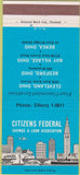 Matchbook Cover - Citizens Federal Savings Cleveland OH Bedford Berea 30 Strike
