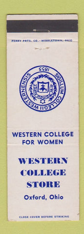 Matchbook Cover - Western College for Women Store Oxford OH
