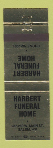 Matchbook Cover - Harbert Funeral Home Salem WV