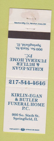 Matchbook Cover - Kirlin Egan Butler Funeral Home Springfield IL WEAR