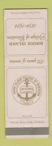 Matchbook Cover - Rhode Island College of Education RI 1954