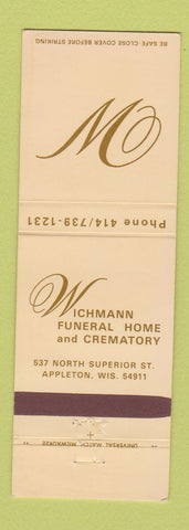 Matchbook Cover - Wichmann Funeral Home Appleton WI