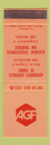 Matchbook Cover - AGF Insurance France Brussels Belgium