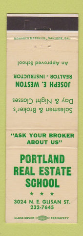 Matchbook Cover - Portland Real Estate School OR Joseph Weston Realtor
