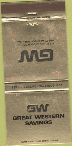 Matchbook Cover - Great Western Savings CA WORN 30 Strike