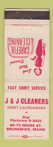 Matchbook Cover - J&J Cleaners Laundry Brunswick ME