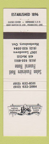 Matchbook Cover - Noel Funeral Home Hawkesbury ON