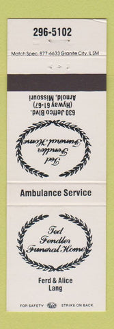 Matchbook Cover - Fendler Funeral Home Arnold MO