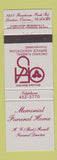 Matchbook Cover - Memorial Funeral Home London ON