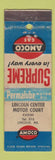 Matchbook Cover - Amoco oil gas Lincoln Center ME WEAR