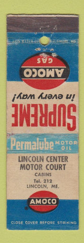 Matchbook Cover - Amoco oil gas Lincoln Center ME WEAR