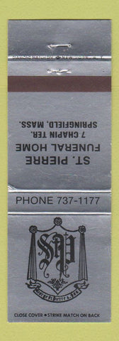 Matchbook Cover - St Pierre Funeral Home Springfield MA