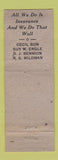 Matchbook Cover - Bon Agency Insurance Casper WY