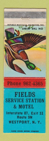 Matchbook Cover - Field Service oil gas Westport NY