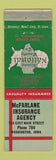 Matchbook Cover - McFarlane Insurance Washington IA WEAR