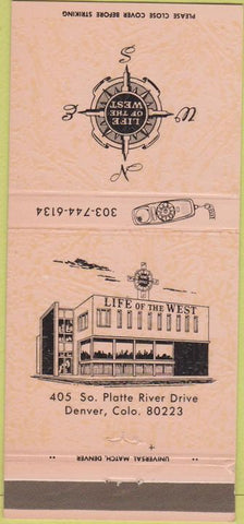 Matchbook Cover - Life of the West Denver CO 30 Strike