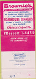 Matchbook Cover - Brownie's Restaurant St Clair Shores MI 30 Strike