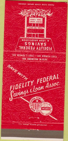 Matchbook Cover - Fidelity Federal Savings Tampa FL 30 Strike