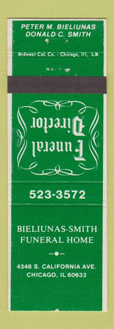 Matchbook Cover - Bieliunas Smith Funeral Home Chicago IL