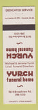 Matchbook Cover - Yurch Funeral Home