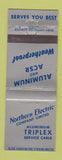 Matchbook Cover - Northern Electric Aluminum Triplex Canada WEAR