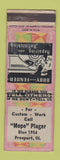 Matchbook Cover - Mope Plager Auto Body Freeport IL WORN