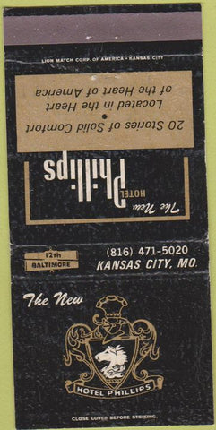 Matchbook Cover - Hotel Phillips Kansas City MO 30 Strike