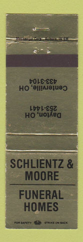 Matchbook Cover - Schlientz Moore Funeral Home Dayton Centerville OH