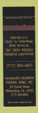 Matchbook Cover - Mamary Durkin Funeral Home Wilkes Barre PA
