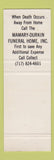 Matchbook Cover - Mamary Durkin Funeral Home Wilkes Barre PA
