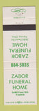 Matchbook Cover - Zabor Funeral Home Parma OH
