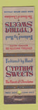 Matchbook Cover - Synthia Sweets Chocolates Boston MA WEAR