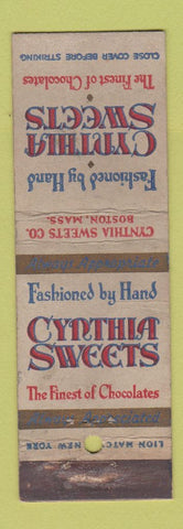 Matchbook Cover - Synthia Sweets Chocolates Boston MA WEAR