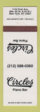 Matchbook Cover - Circles Piano Bar New York City
