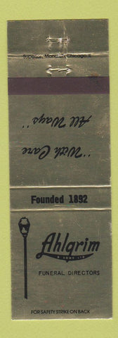 Matchbook Cover - Ahlgrim Funeral Home Elmhust Palatine Schaumburg IL WEAR