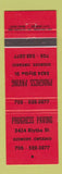 Matchbook Cover - Progress Paving Sudbury ON RED