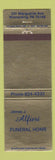 Matchbook Cover - James Alfieri Funeral Home Wilmerding PA