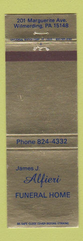 Matchbook Cover - James Alfieri Funeral Home Wilmerding PA