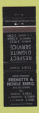 Matchbook Cover - Frenette Houle Funeral Home QC WEAR